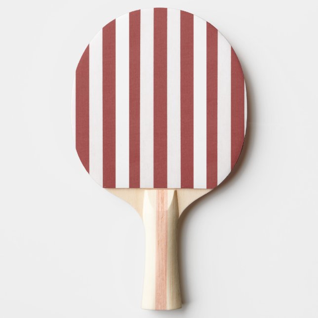 Ping Pong Paddle Burgund & White Strip Tischtennis Schläger (Vorderseite)