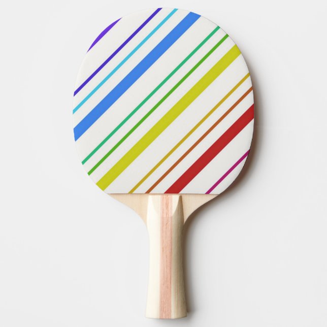 Ping Pong Paddle Farbenfrohe Streifen Tischtennis Schläger (Vorderseite)