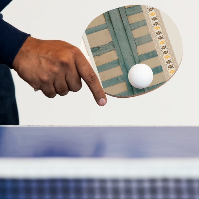 Ping Pong Paddle Green & Beige Tischtennis Schläger (InSitu)