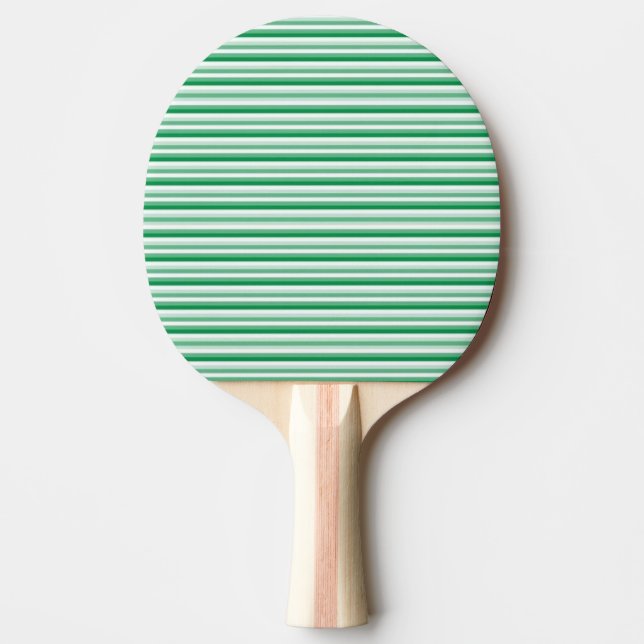 Ping Pong Paddle Green & White Stripe Tischtennis Schläger (Vorderseite)
