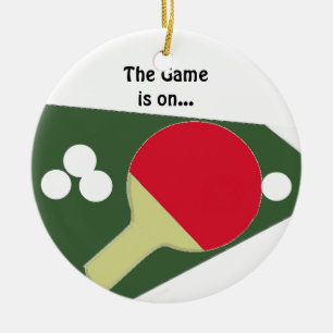 Ping Pong Paddle mit Balls Keramik Ornament