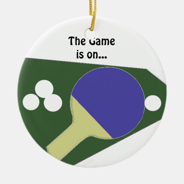 Ping Pong Paddle mit Balls Keramikornament (Vorne)