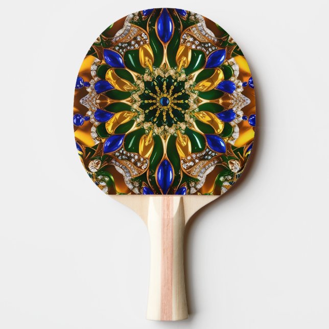 Ping Pong Paddle mit Brasilien Farben Tischtennis Schläger (Rückseite)