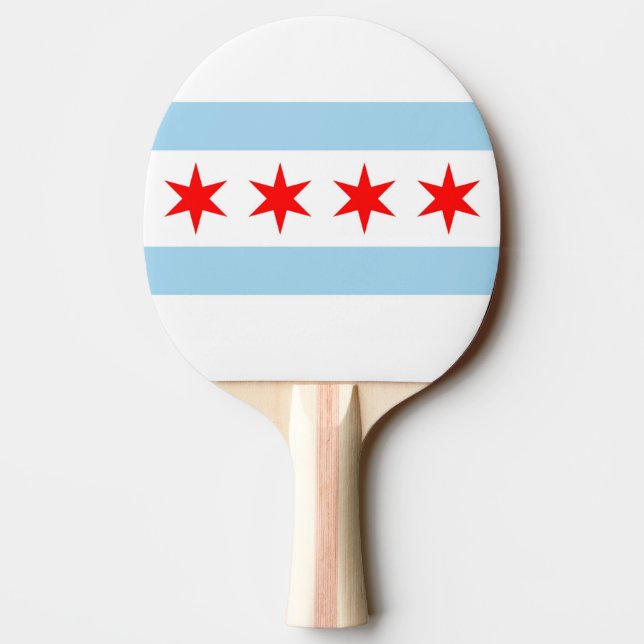 Ping Pong Paddle mit Flag Chicago, Illinois Tischtennis Schläger (Rückseite)