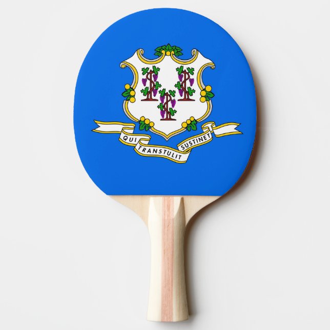Ping Pong Paddle mit Flag Connecticut, USA Tischtennis Schläger (Rückseite)