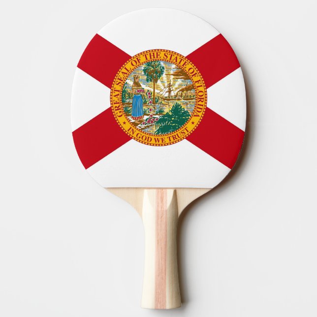 Ping Pong Paddle mit Flag Florida, USA Tischtennis Schläger (Rückseite)