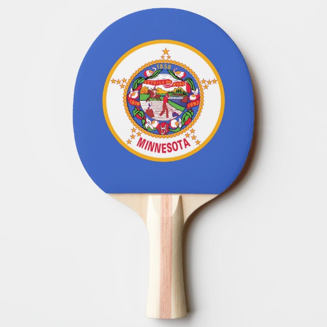 Ping Pong Paddle mit Flag Minnesota, USA Tischtennis Schläger (Rückseite)