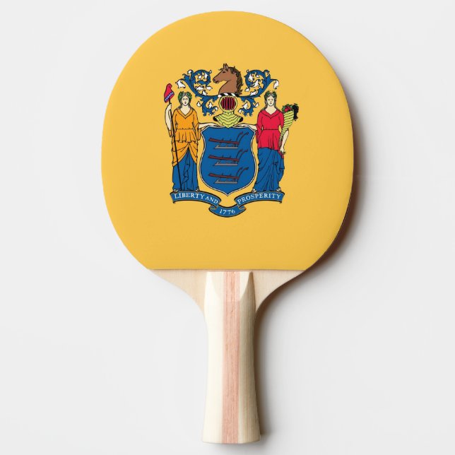 Ping Pong Paddle mit Flag New Jersey, USA Tischtennis Schläger (Rückseite)