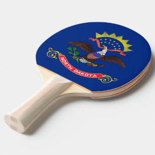Ping Pong Paddle mit Flag North Dakota, USA Tischtennis Schläger