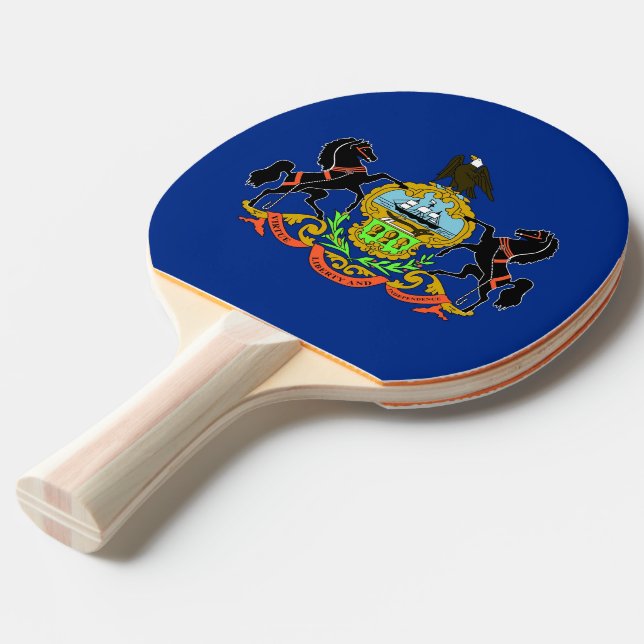 Ping Pong Paddle mit Flag Pennsylvania, USA Tischtennis Schläger (Vorderseite)