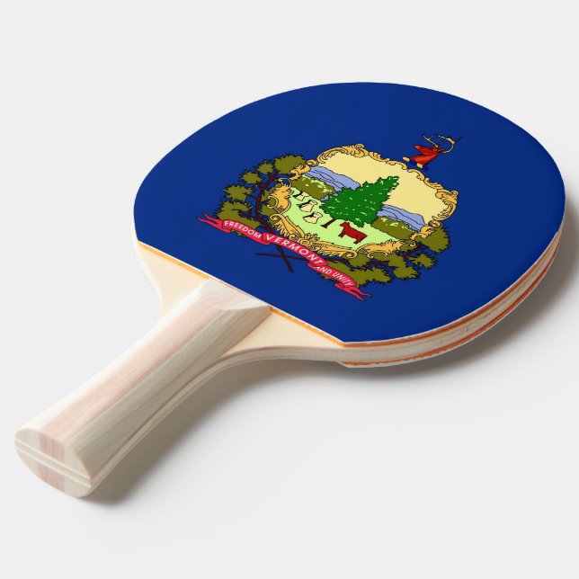 Ping Pong Paddle mit Flag Vermont, USA Tischtennis Schläger (Vorderseite)