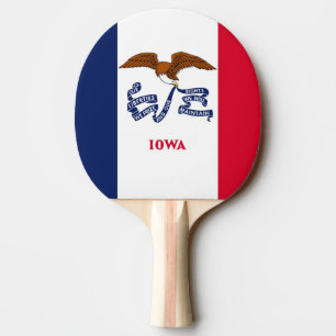 Ping Pong Paddle mit Flag von Iowa, USA Tischtennis Schläger