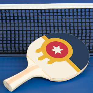 Ping Pong Paddle mit Flag von Tulsa City Tischtennis Schläger