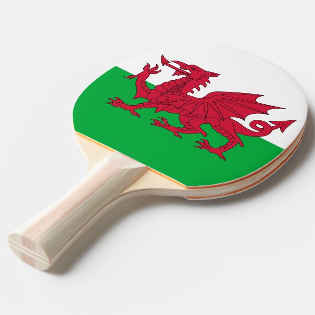 Ping Pong Paddle mit Flagge von Wales Tischtennis Schläger (Vorderseite)
