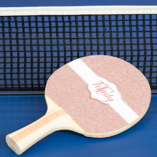 Ping Pong Paddle Paddel Pink Glitzer Monogram Ping Tischtennis Schläger