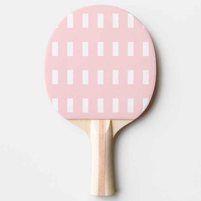 Ping Pong Paddle Pink & White Stripe Square Tischtennis Schläger (Vorderseite)