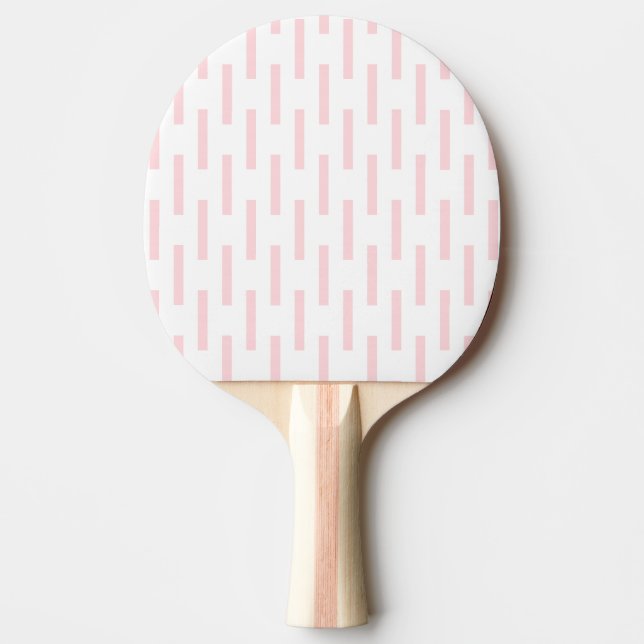 Ping Pong Paddle Pink & White Stripe Square Tischtennis Schläger (Vorderseite)