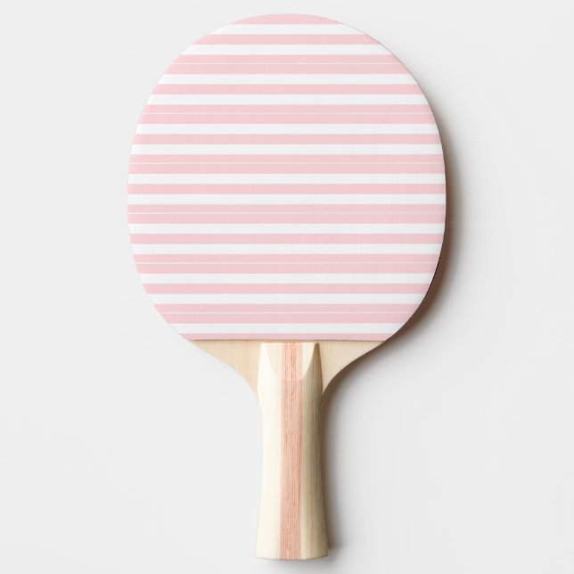 Ping Pong Paddle Pink & White Stripe Square Tischtennis Schläger (Vorderseite)