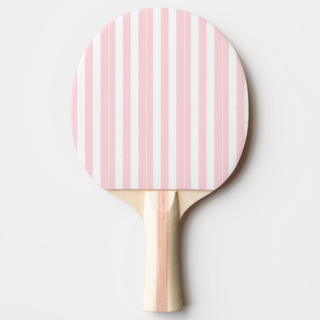 Ping Pong Paddle Pink & White Stripe Tischtennis Schläger (Vorderseite)