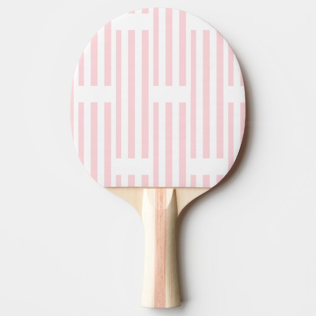 Ping Pong Paddle Pink & White Stripe Tischtennis Schläger (Vorderseite)