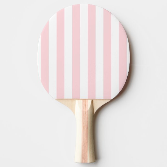 Ping Pong Paddle Pink & White Stripe Tischtennis Schläger (Vorderseite)