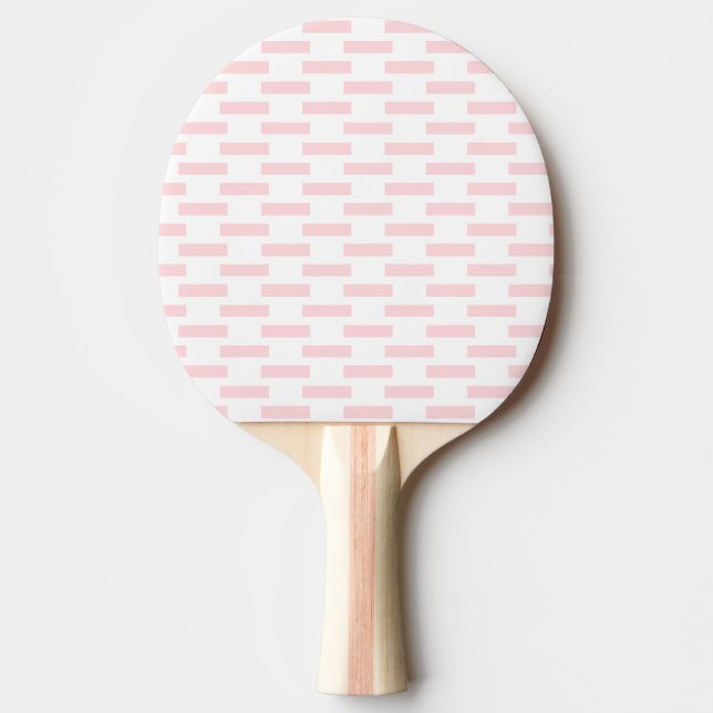 Ping Pong Paddle Pink & White Stripe Tischtennis Schläger (Vorderseite)