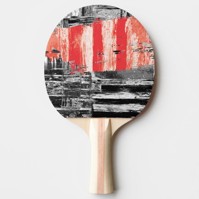Ping Pong Paddle – Red Pulse Abstract Design Tischtennis Schläger (Vorderseite)