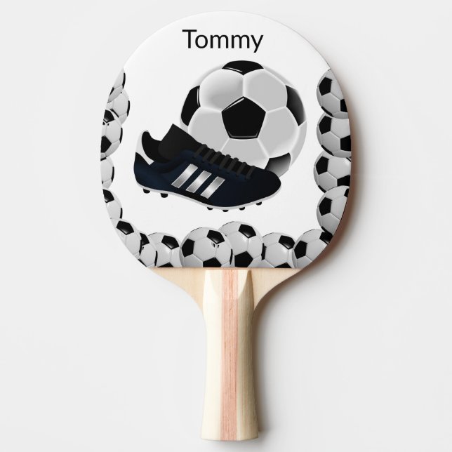 Ping Pong Paddle Schwarz-weiß Soccer Sports Tischtennis Schläger (Vorderseite)