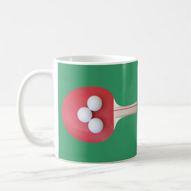 Ping Pong Paddle und Balls Zwei-Tone-Tasse Kaffeetasse (Links)