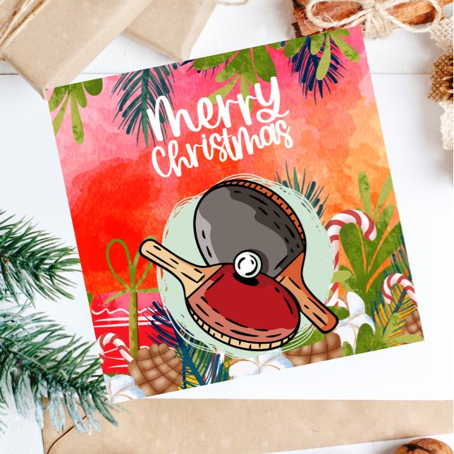 Ping Pong Paddle Weihnachtsgrüßen Karte (Von Creator hochgeladen)