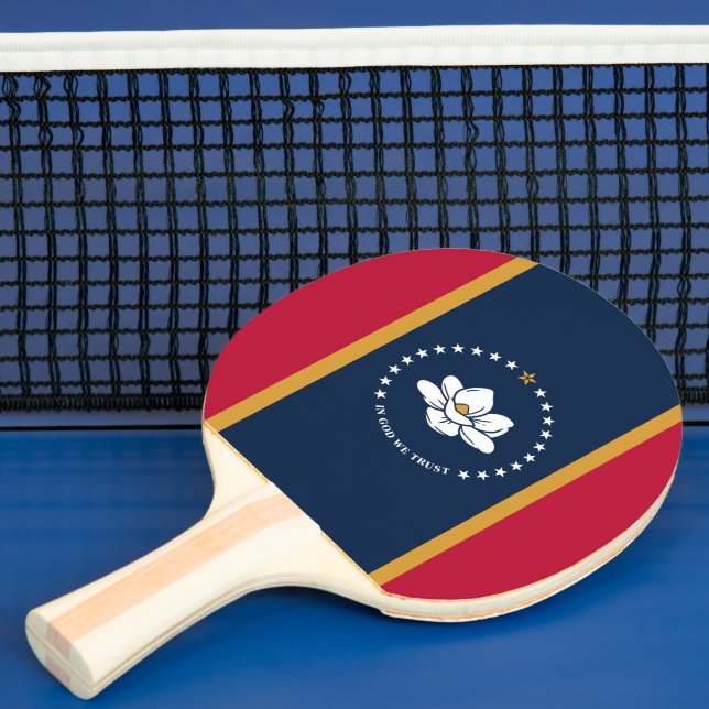 Ping pong paddle with Flag of Mississippi, USA Tischtennis Schläger (InSitu)