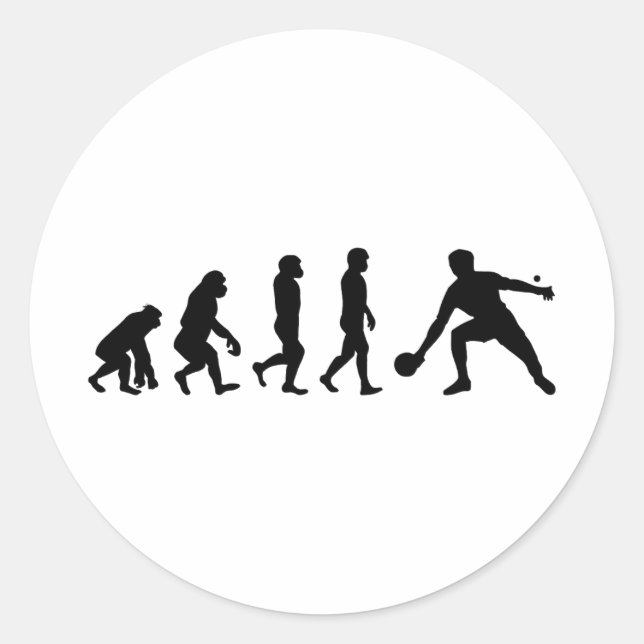 Ping Pong Player Tischtennis Evolution Runder Aufkleber (Vorderseite)