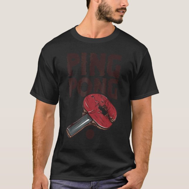 Ping Pong Power Tischtennis Bat 1 T-Shirt (Vorderseite)