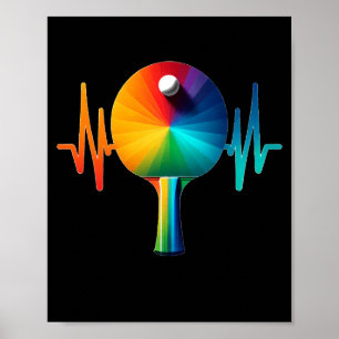 Ping-Pong-Puls-Tischtennis-Herzschlag-EKG-lang Poster