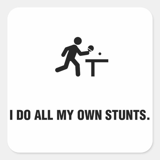 Ping Pong Quadratischer Aufkleber (Vorderseite)