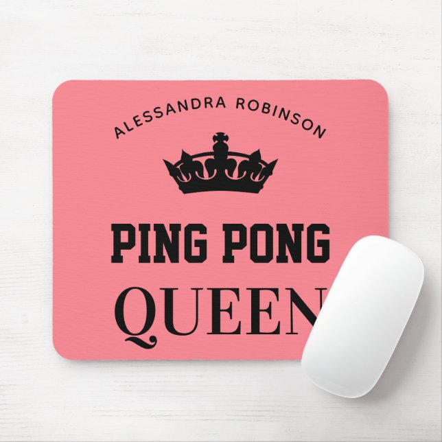Ping Pong Queen Name personalisiert Mousepad (Mit Mouse)