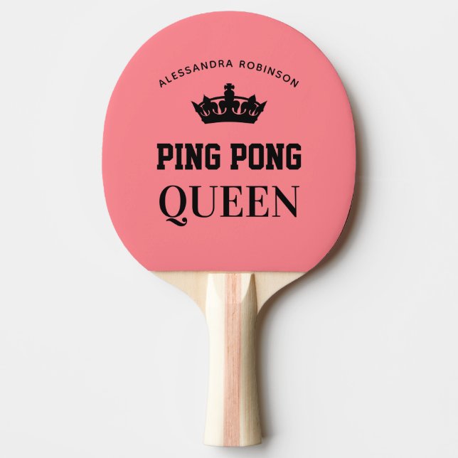 Ping Pong Queen Name personalisiert Tischtennis Schläger (Vorderseite)