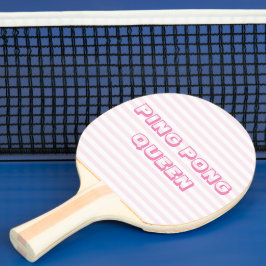 Ping Pong Queen - Niedlich Blush Pink Streifen Tischtennis Schläger