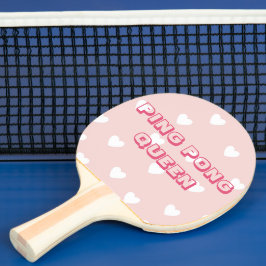 Ping Pong Queen - Niedlich Blush Pink & White Hear Tischtennis Schläger