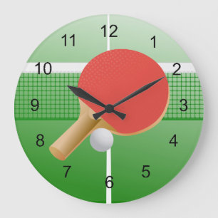 Ping Pong Table Tennis Design Wall Clock Große Wanduhr