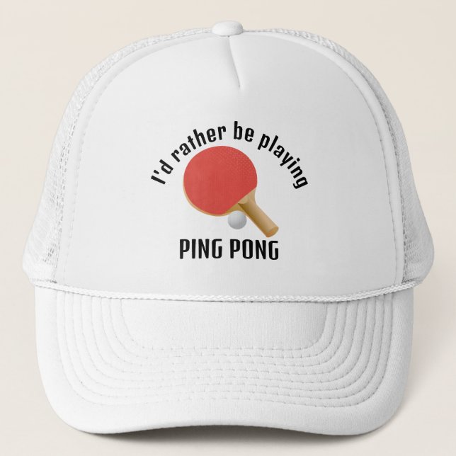 Ping Pong Tischtennis Design Hat Truckerkappe (Vorderseite)