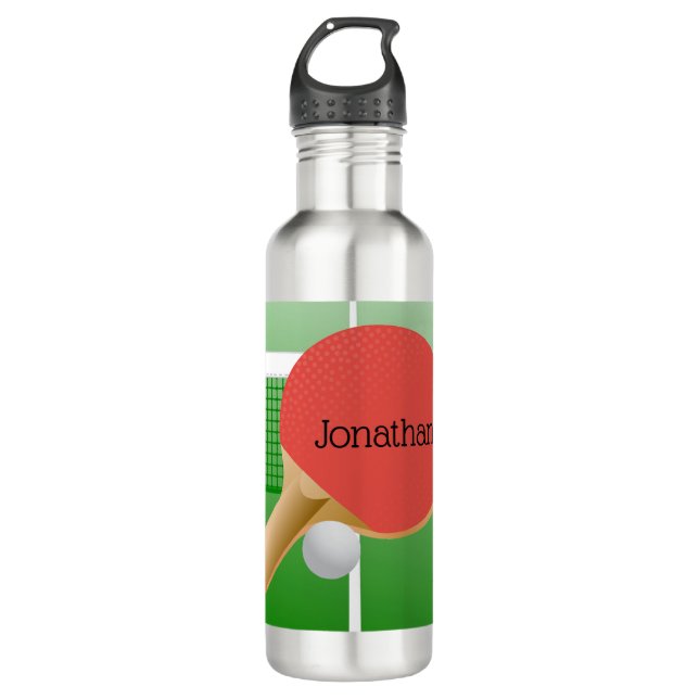 Ping Pong Tischtennis Design Wasserflasche Edelstahlflasche (Vorderseite)