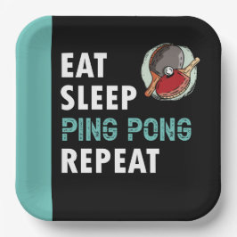  Ping Pong Tischtennis essen Sleep Wiederholung sc Pappteller