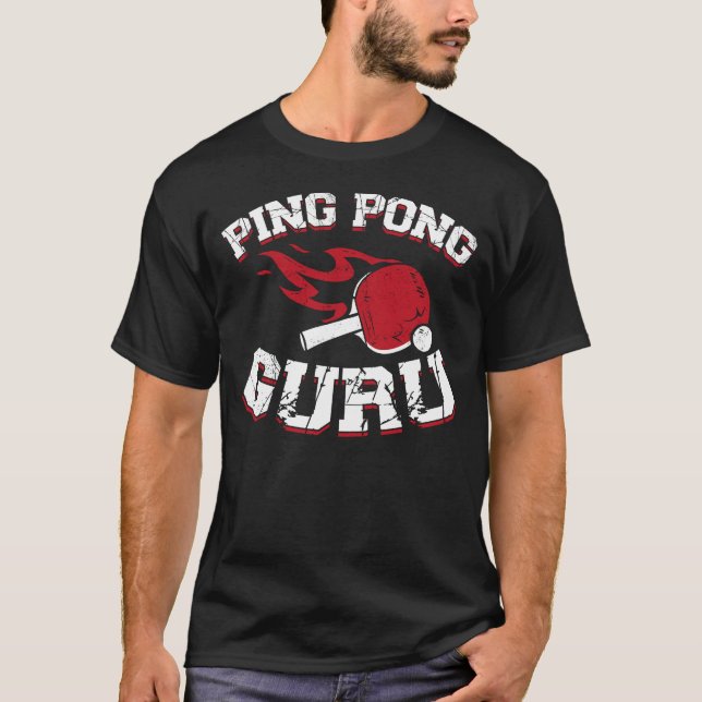 Ping Pong Tischtennis Ping Pong Guru Paddle T-Shirt (Vorderseite)