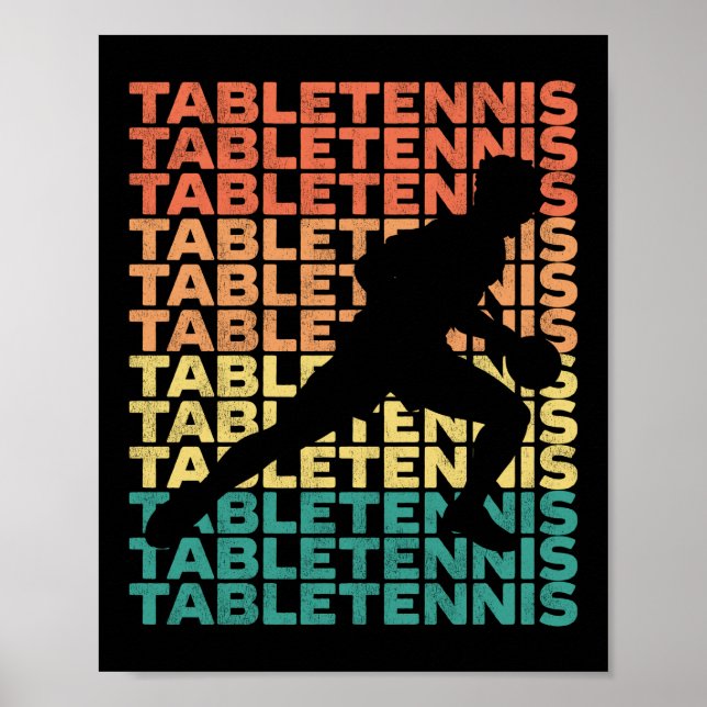 Ping Pong Tischtennis Tischtennis Retro Vintag Poster (Vorne)