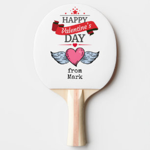 Ping Pong Valentinstag mit Herz Tischtennis Schläger