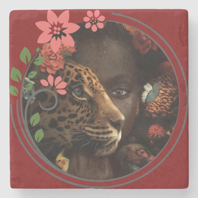 Ping pong vibes  steinuntersetzer (Vorderseite)