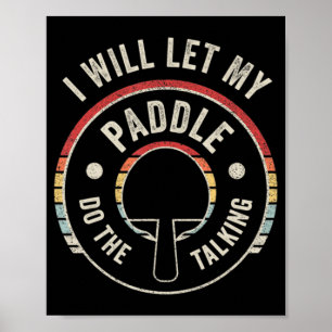 Ping Pong Vintage Retro Spaß Tischtennis Poster