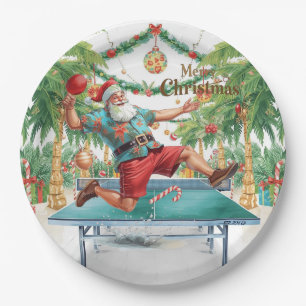 Ping-Pong-Weihnachten mit dem Weihnachtsmann Pappteller