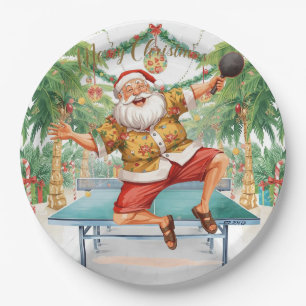 Ping-Pong-Weihnachten mit dem Weihnachtsmann Pappteller